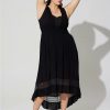 Dresses * | Torrid Maxi Gauze Lace Inset Hi Low Dress