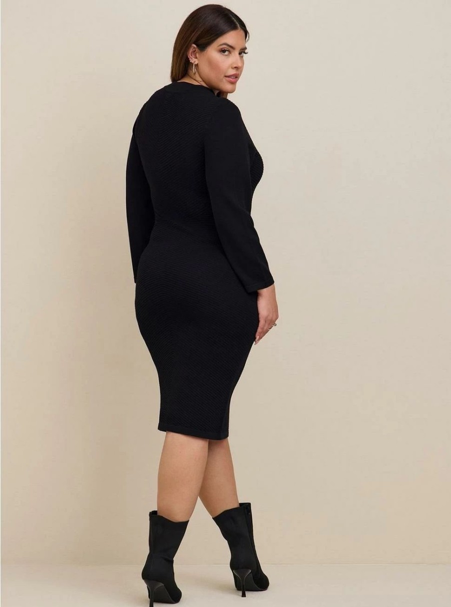 Dresses * | Torrid At The Knee Sweater Gromet Dress