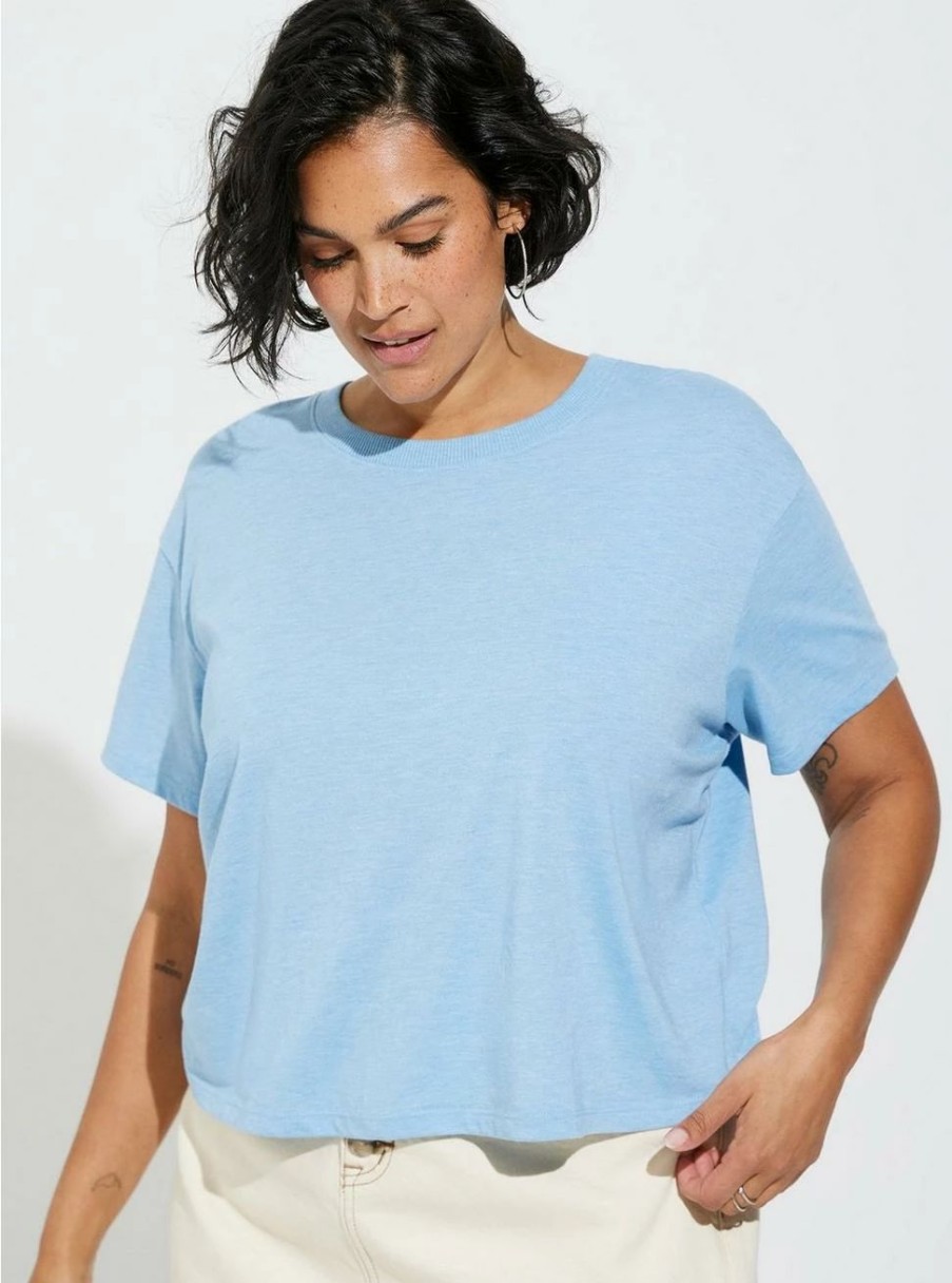 Tops * | Torrid Relaxed Signature Jersey Crew Neck Crop Tee