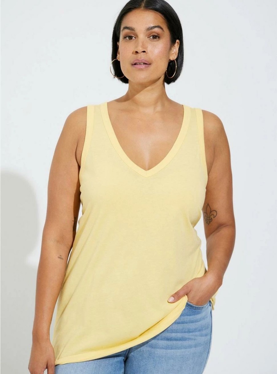 Tops * | Torrid Girlfriend Signature Jersey V-Neck Tank