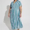 Dresses * | Torrid Maxi Rayon Slub Button Front Godet A-Line Dress