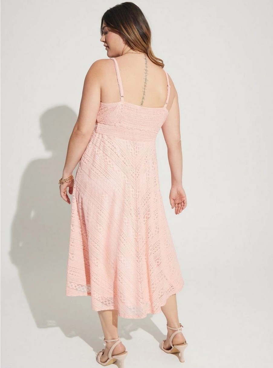 Dresses * | Torrid Midi Lace Skater Dress