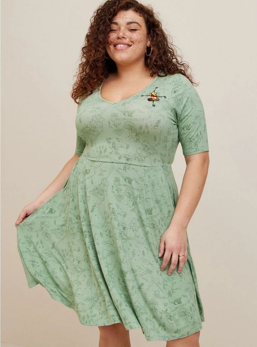 Dresses * | Torrid Disney Winnie The Pooh Skater Super Soft Dress