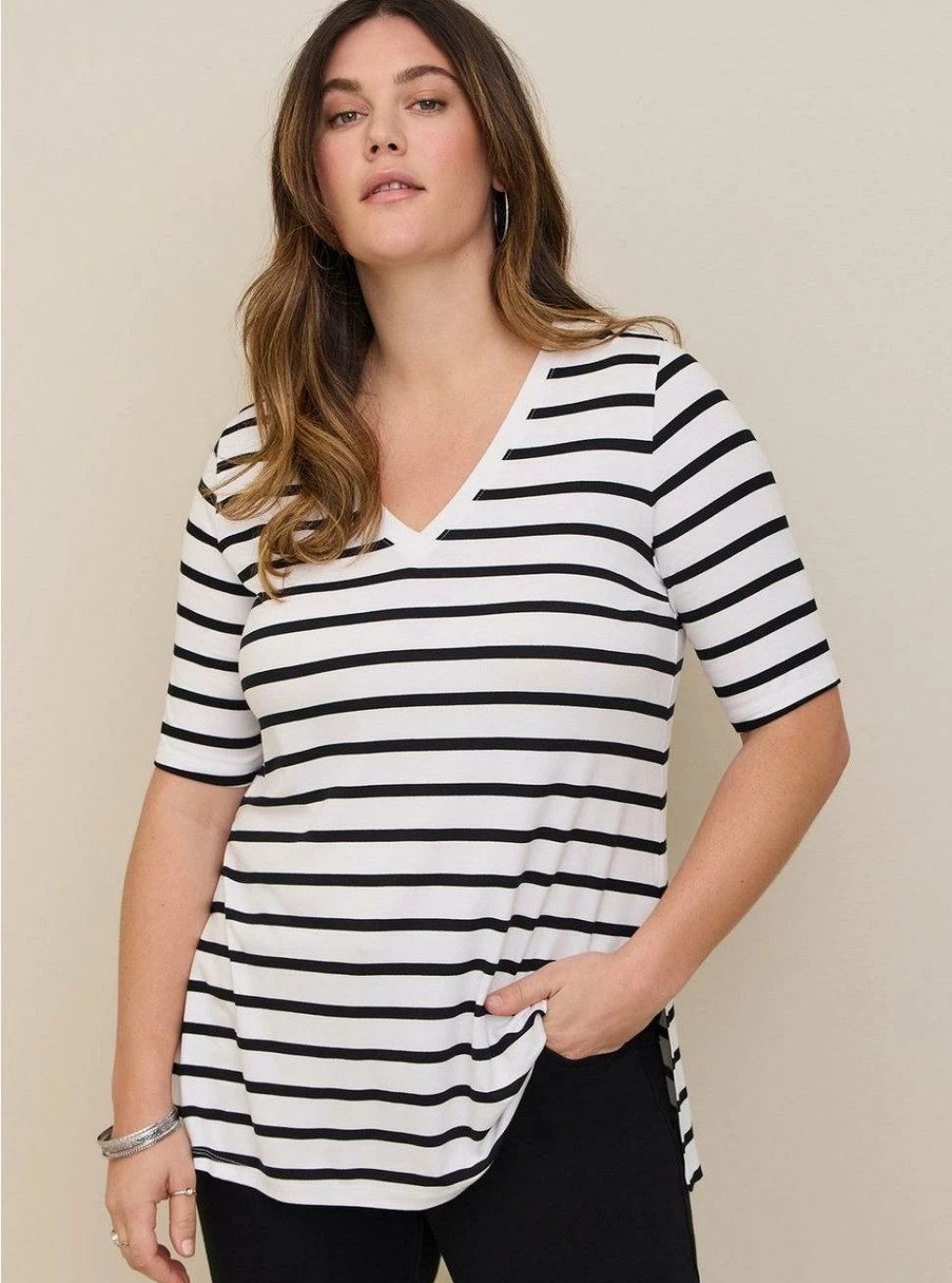 Tops * | Torrid Favorite Tunic Super Soft V-Neck Side Slit Tee