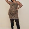 Dresses * | Torrid At The Knee Soft Mesh Lettuce Edge Mock Neck Dress