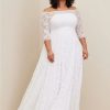 Dresses * | Torrid White Lace Off Shoulder A-Line Wedding Dress