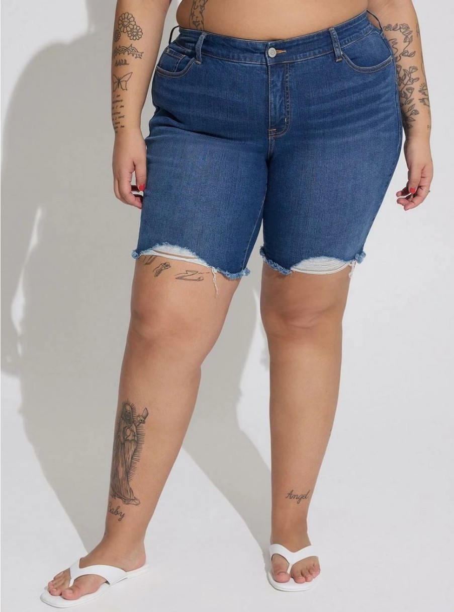 Bottoms * | Torrid Bermuda Boyfriend Vintage Stretch Mid-Rise Short