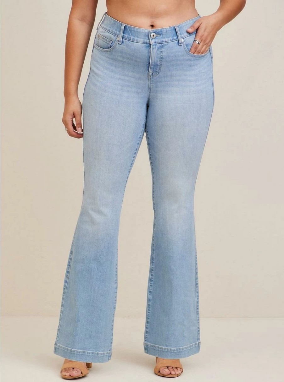 Jeans * | Torrid Bombshell Flare Premium Stretch High-Rise Jean