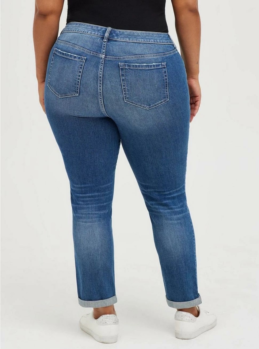 Jeans * | Torrid Boyfriend Straight Vintage Stretch Mid-Rise Jean