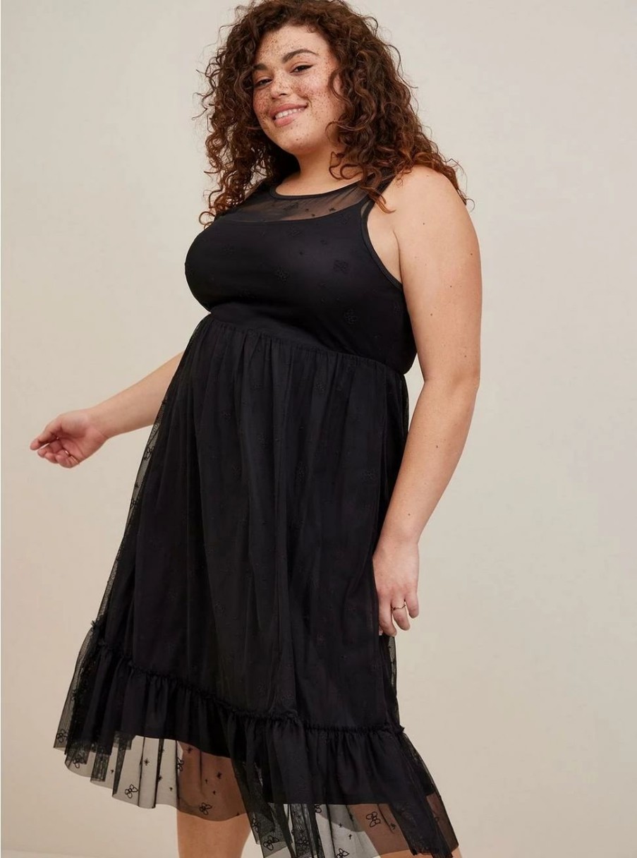 Dresses * | Torrid Disney Minnie Mouse Maxi Sheer Mesh Layering Dress