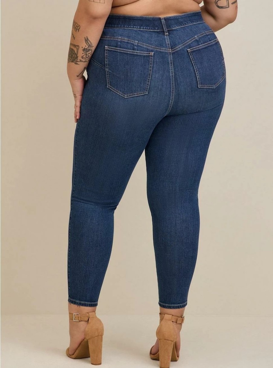 Jeans * | Torrid Bombshell Skinny Vintage Stretch High-Rise Jean (Short)