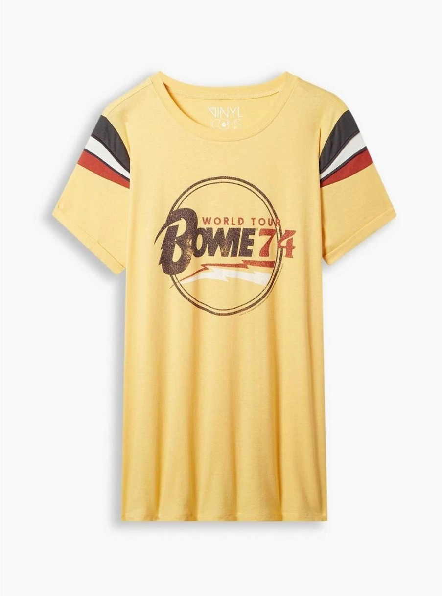 Tops * | Null David Bowie Classic Fit Cotton Crew Neck Stripe Tee