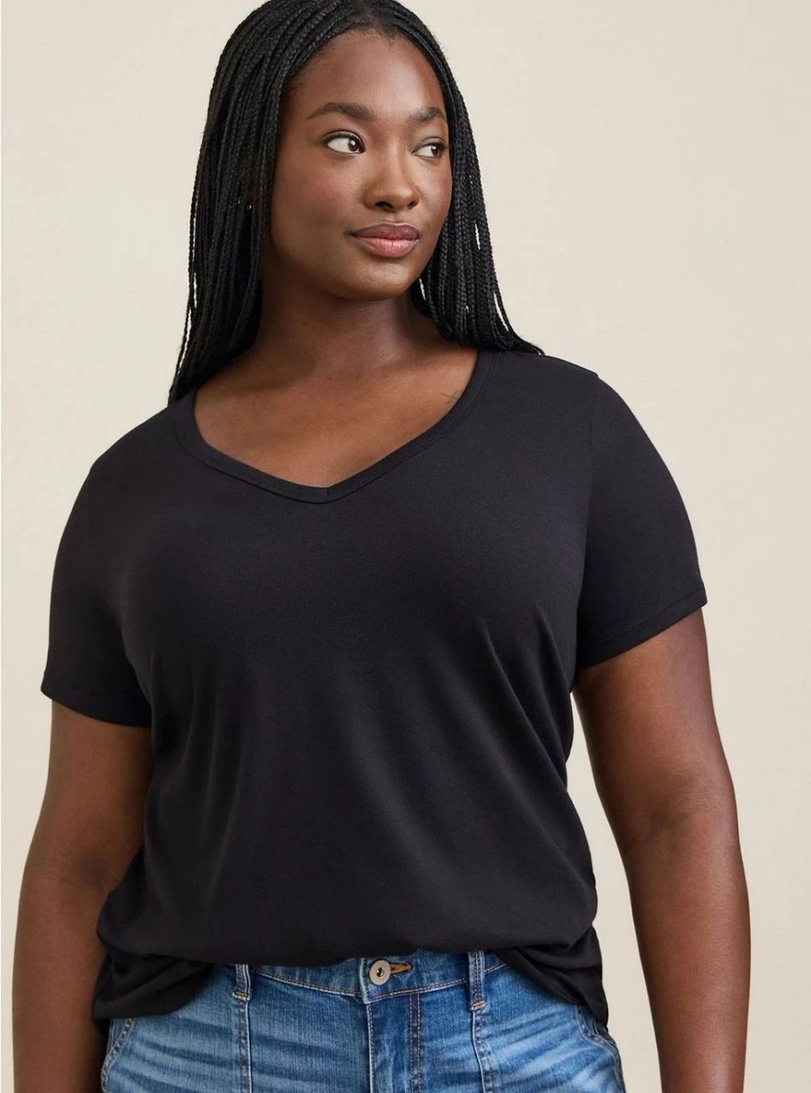 Tops * | Torrid Girlfriend Signature Jersey V-Neck Tee