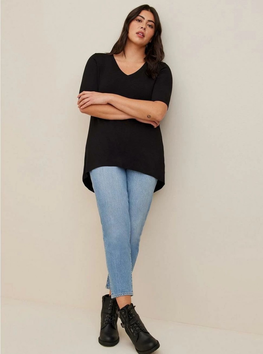 Tops * | Torrid Favorite Tunic Super Soft V-Neck Hi-Low Tee