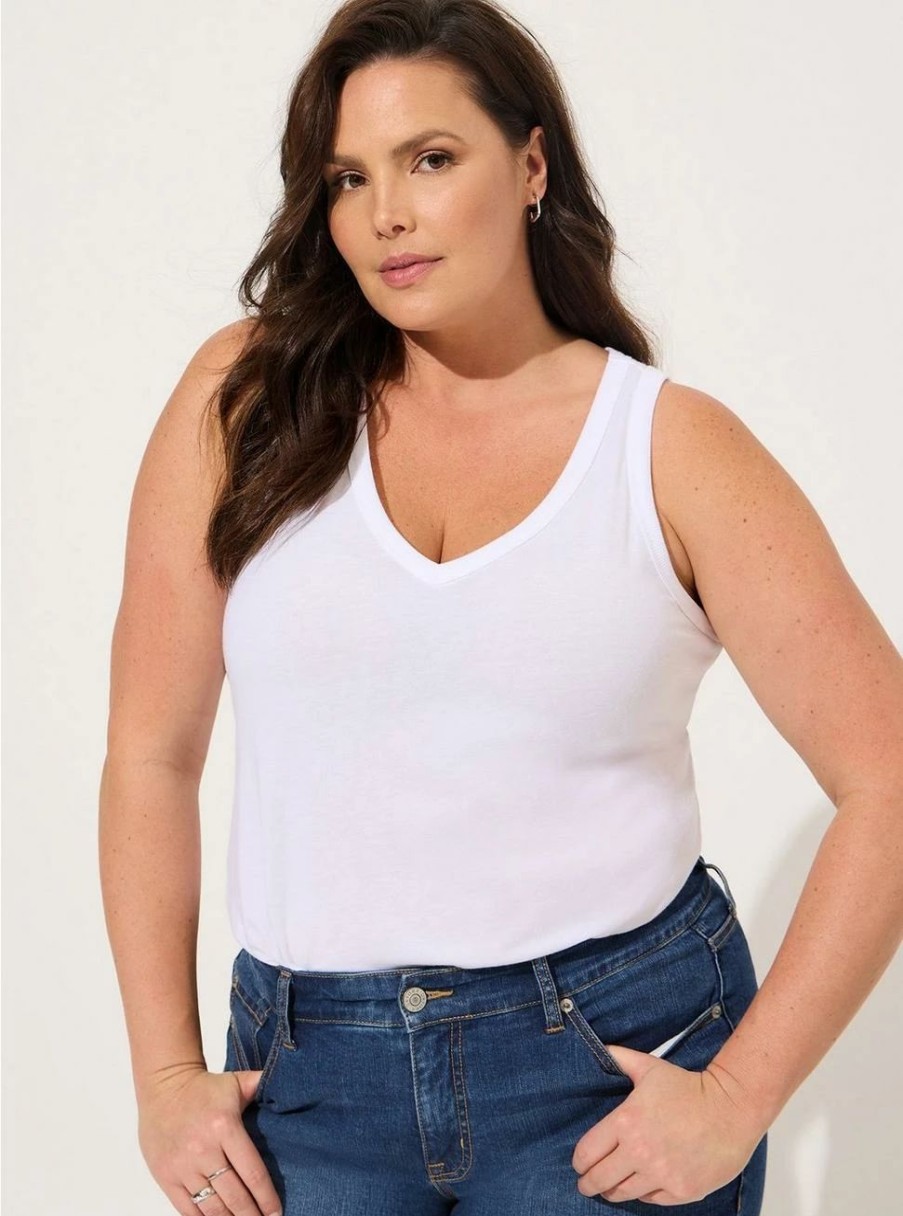 Tops * | Torrid Girlfriend Signature Jersey V-Neck Tank