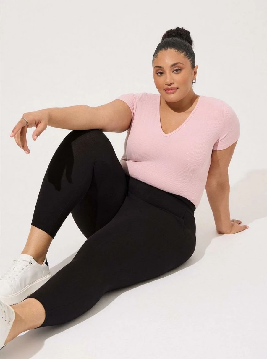 Bottoms * | Torrid Crop Signature Waist Pocket Premium Legging