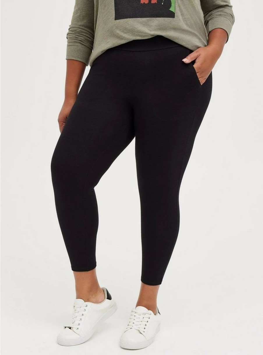 Bottoms * | Torrid Crop Signature Waist Pocket Premium Legging