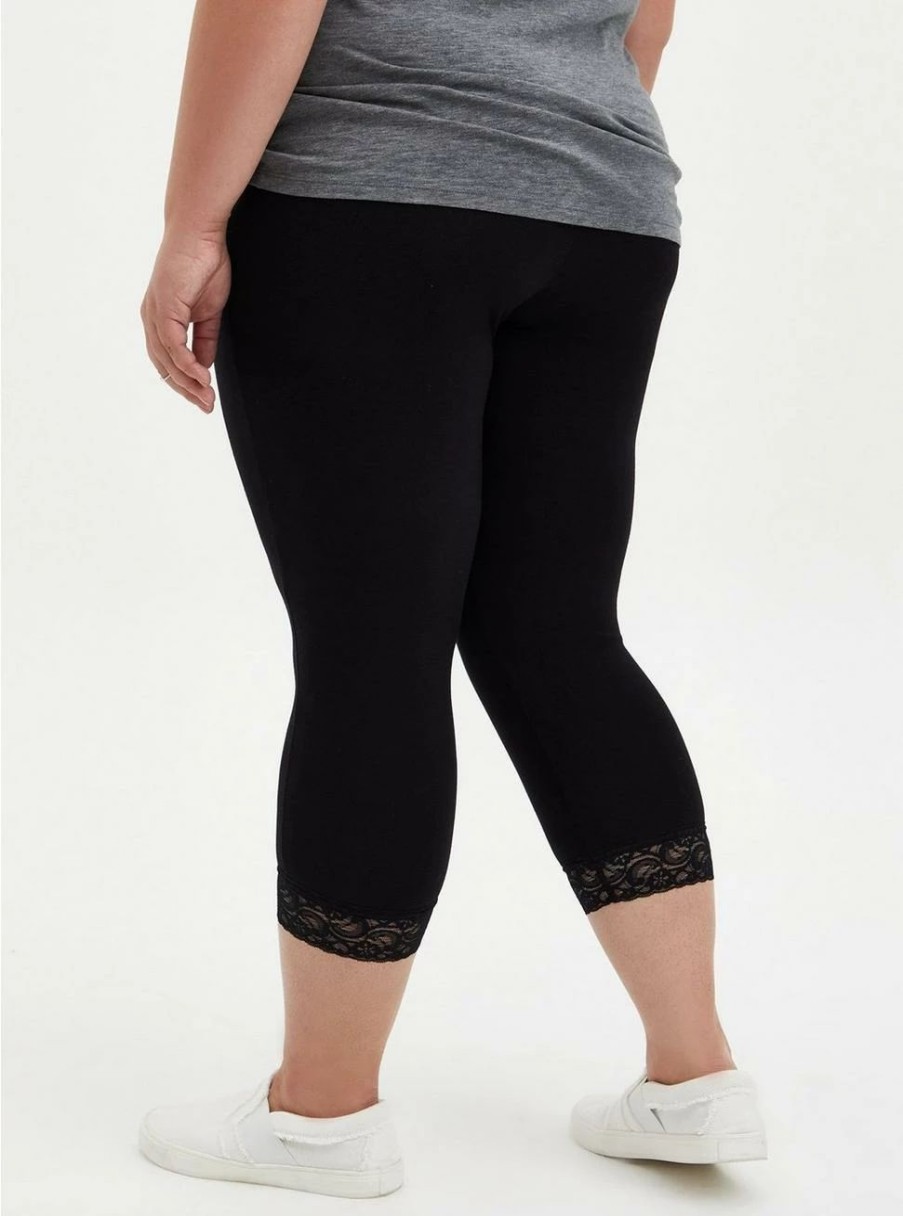 Bottoms * | Null Capri Signature Waist Lace Trim Legging