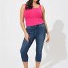 Jeans * | Torrid Crop Bombshell Skinny Premium Stretch High-Rise Jean