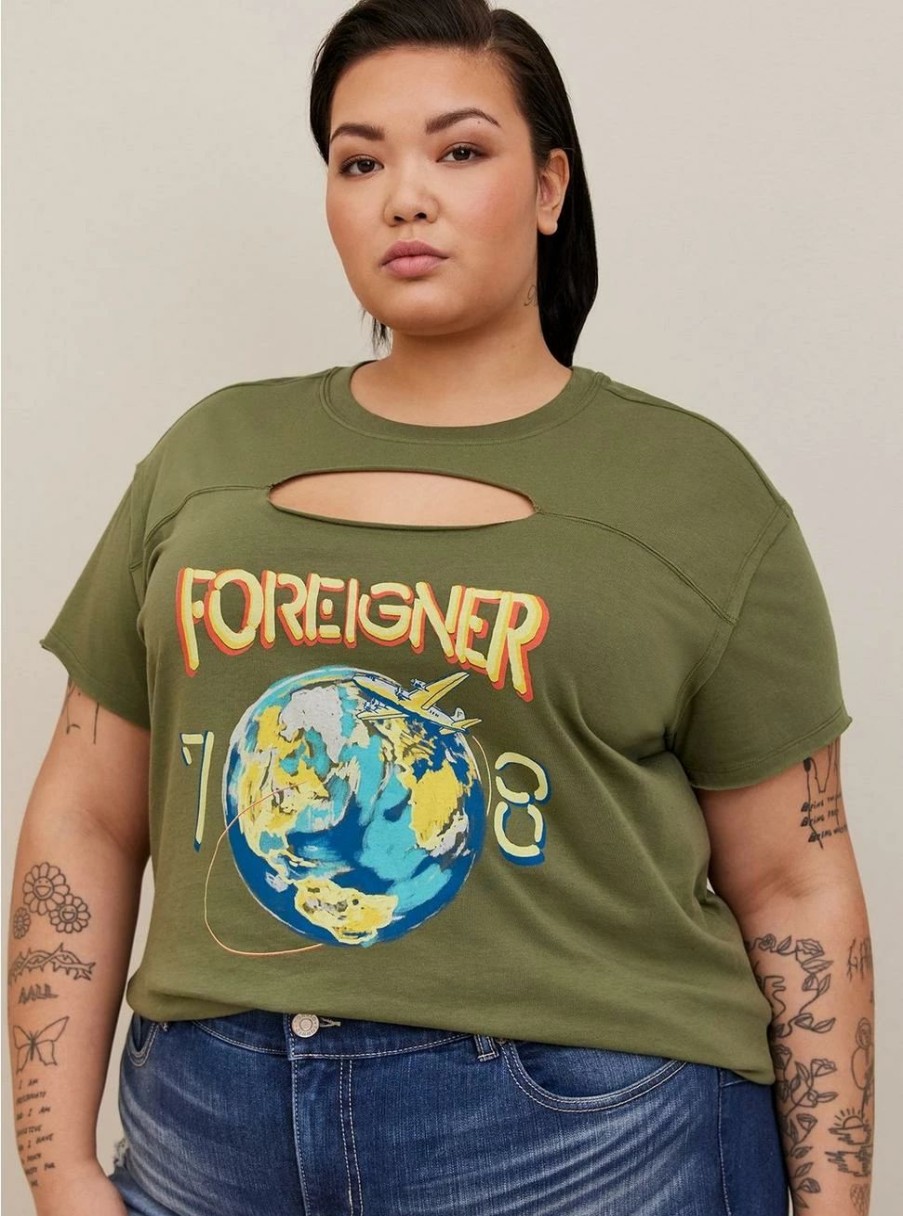 Tops * | Torrid Foreigner Classic Fit Cotton Keyhole Tee