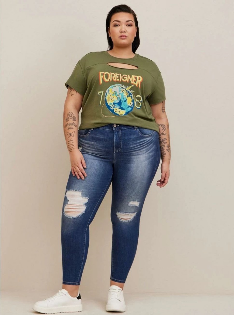 Tops * | Torrid Foreigner Classic Fit Cotton Keyhole Tee