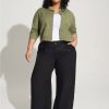 Bottoms * | Torrid Wide Leg Studio Linen High-Rise Pant