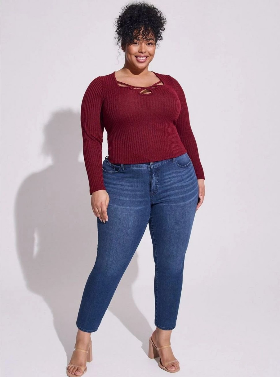 Jeans * | Torrid Perfect Skinny Ankle Premium Stretch Mid-Rise Jean