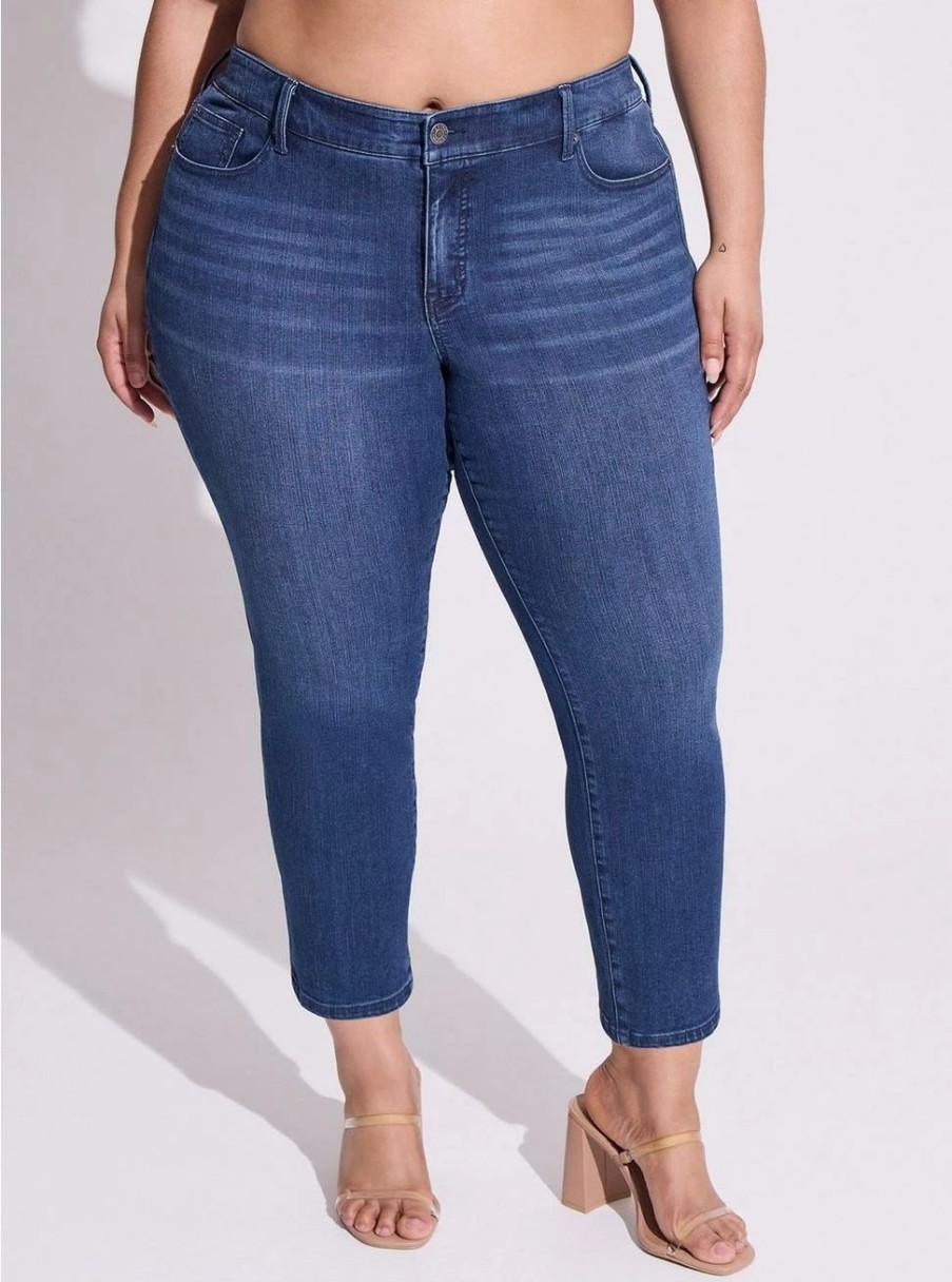 Jeans * | Torrid Perfect Skinny Ankle Premium Stretch Mid-Rise Jean